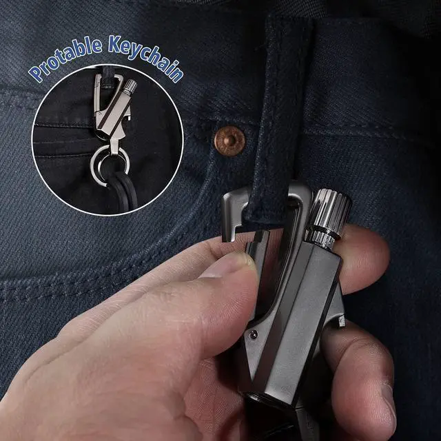 Alt view image 5 of 7 - 2 Pack Permanent Match Infinity Lighter with Multitool Keychain Bottle Opener, Reusable Waterproof Match Strike Anywhere, Forever Flint Fire Starter for Outdoor Survival, for Men