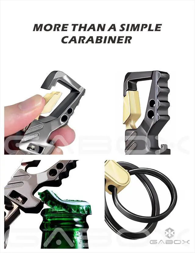 Alt view image 4 of 6 - 2Pcs Keychain EDC Keyring Bottle Opener Auto Car Key Holder Tactical Carabiner Key Chain Clip Llaveros Porte-Clés