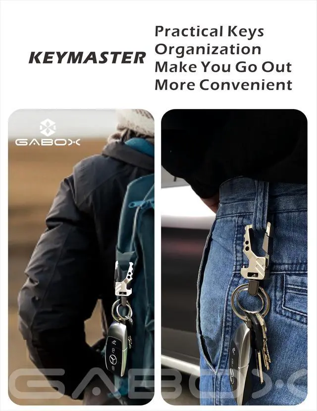 Alt view image 5 of 6 - 2Pcs Keychain EDC Keyring Bottle Opener Auto Car Key Holder Tactical Carabiner Key Chain Clip Llaveros Porte-Clés