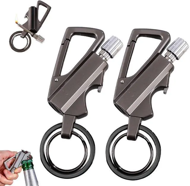 Main image of 2 Pack Permanent Match Infinity Lighter with Multitool Keychain Bottle Opener, Reusable Waterproof Match Strike Anywhere, Forever for Outdoor Survival, for Men Women