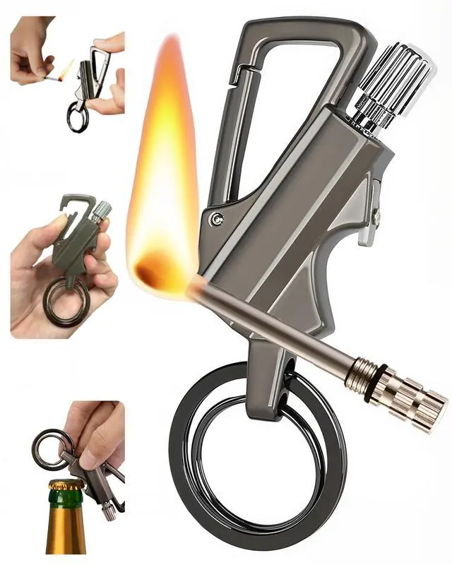 Main image of The Infinite Keychain Lighter, Ideal for Outdoor Lovers: Reusable, Multi Keychain, Bottle Opener, Waterproof, Portable-Great for Camping, Hiking, BBQ, Survival, Lighting Adventures, No Kerosene (1Pc)