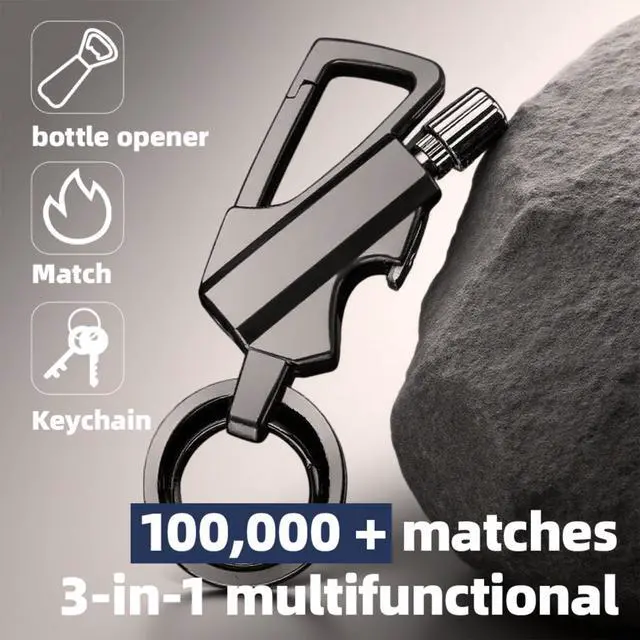 Alt view image 2 of 7 - The Infinite Keychain Lighter, Ideal for Outdoor Lovers: Reusable, Multi Keychain, Bottle Opener, Waterproof, Portable-Great for Camping, Hiking, BBQ, Survival, Lighting Adventures, No Kerosene (1Pc)