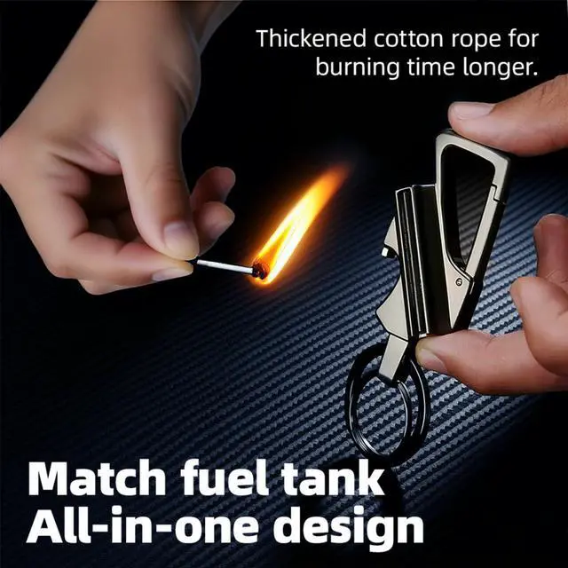 Alt view image 3 of 7 - The Infinite Keychain Lighter, Ideal for Outdoor Lovers: Reusable, Multi Keychain, Bottle Opener, Waterproof, Portable-Great for Camping, Hiking, BBQ, Survival, Lighting Adventures, No Kerosene (1Pc)