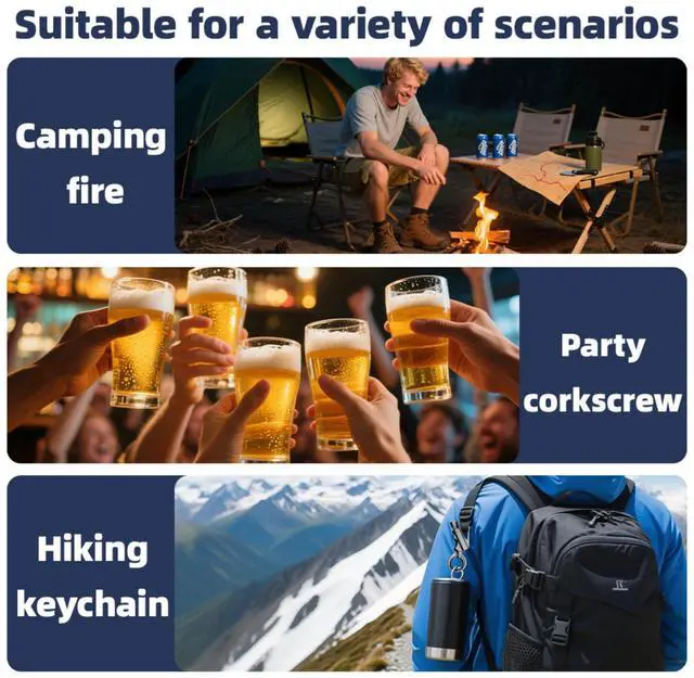 Alt view image 7 of 7 - The Infinite Keychain Lighter, Ideal for Outdoor Lovers: Reusable, Multi Keychain, Bottle Opener, Waterproof, Portable-Great for Camping, Hiking, BBQ, Survival, Lighting Adventures, No Kerosene (1Pc)