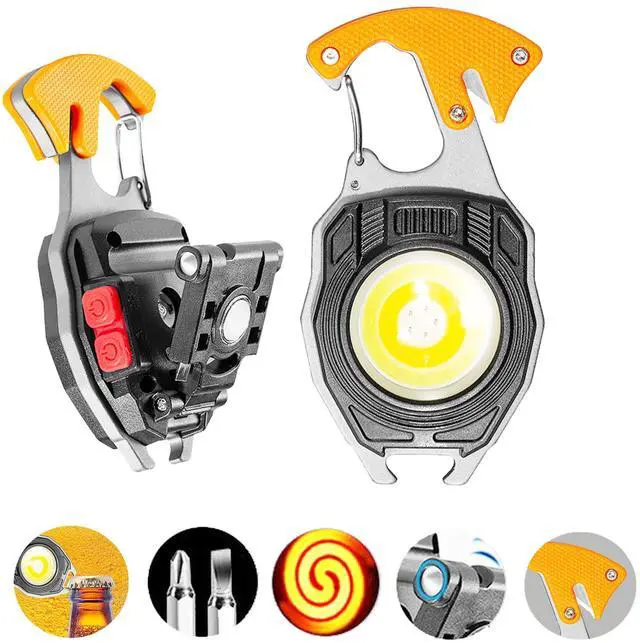 Main image of Multifunctional Keychain Flashlights, LED Rechargeable Flashlights with Life-Saving Whistles, Screwdriver Bottle, Opener, Multiple Light Mode Portable Pocket Light for Outoor Hiking