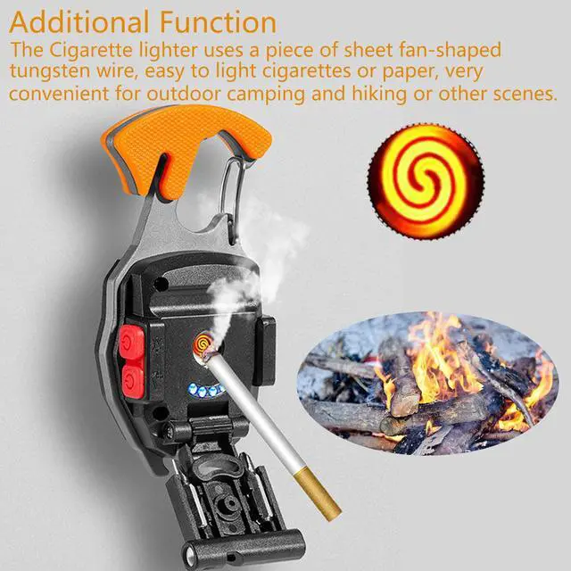Alt view image 3 of 6 - Multifunctional Keychain Flashlights, LED Rechargeable Flashlights with Life-Saving Whistles, Screwdriver Bottle, Opener, Multiple Light Mode Portable Pocket Light for Outoor Hiking