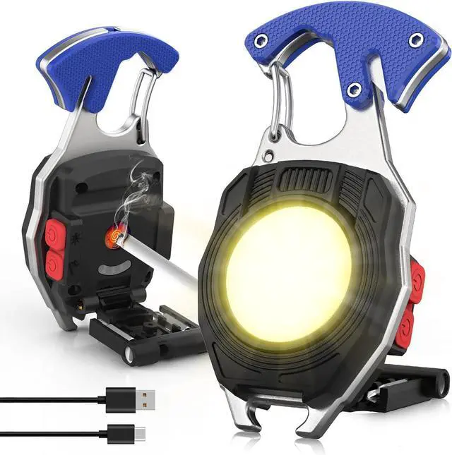 Main image of Keychain Work Light, 7 Modes Mini Rechargeable Torch, IPX5, 800 Lumens COB Keychain Flashlight, Multifunctional Portable Light with Whistle for Outdoor Camping Emergency Lighting