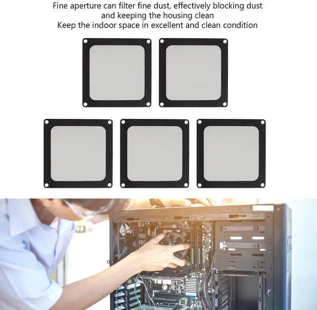 Alt view image 3 of 7 - Dust Filter PC 90mm for Computer Cooler Fan/PSU/Routers 80 Mesh, Magnetic Frame PC Fan Dust Mesh PC Cooler Filter Computer Fan Grills Chassis Dust Cover