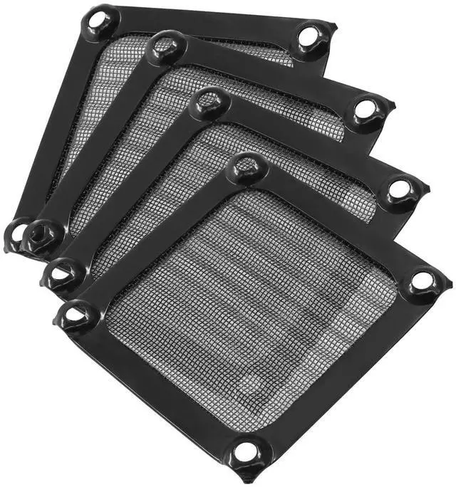 Main image of 4Pcs Computer Fan Filter Grills with Screws, 60mm Aluminum Frame Mesh Black PC Dust Filter, Dustproof Cover for Computers Case