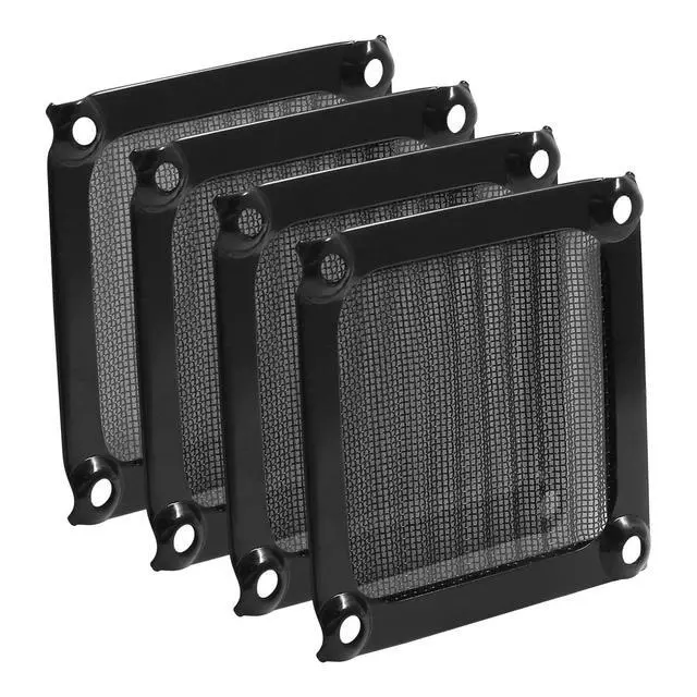 Alt view image 2 of 5 - 4Pcs Computer Fan Filter Grills with Screws, 60mm Aluminum Frame Mesh Black PC Dust Filter, Dustproof Cover for Computers Case
