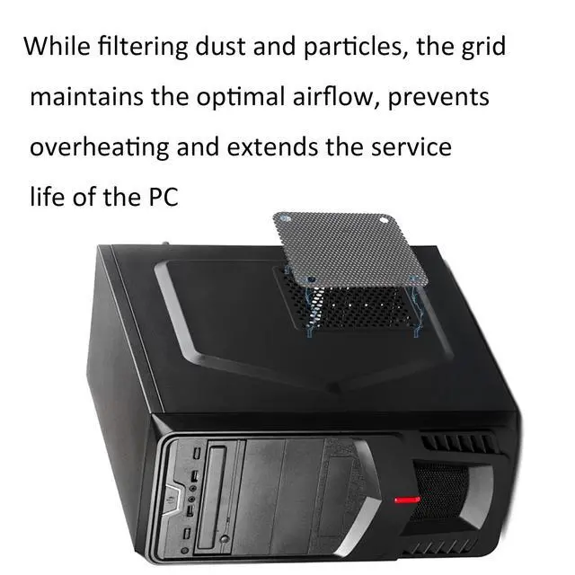Alt view image 6 of 7 - 10Pcs 40mm PC Fan Dust Filter, Ultra Fine PVC Mesh Dustproof Screen Cover, Computer Case Cooler Dust Filter Grills for Chassis, Speaker, Easy Clean, Black