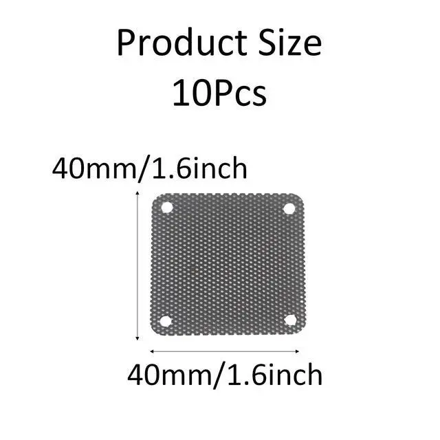 Alt view image 2 of 7 - 10Pcs 40mm PC Fan Dust Filter, Ultra Fine PVC Mesh Dustproof Screen Cover, Computer Case Cooler Dust Filter Grills for Chassis, Speaker, Easy Clean, Black