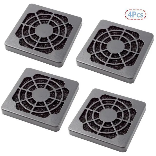 Alt view image 2 of 5 - 4 Pcs 50mm Black Square Plastic Cooling Fan Filter Cover, Dust Screen for Filter Fan Chassis, for PC Computer Case, Server Case, Mesh Design for Effective Dust Protection