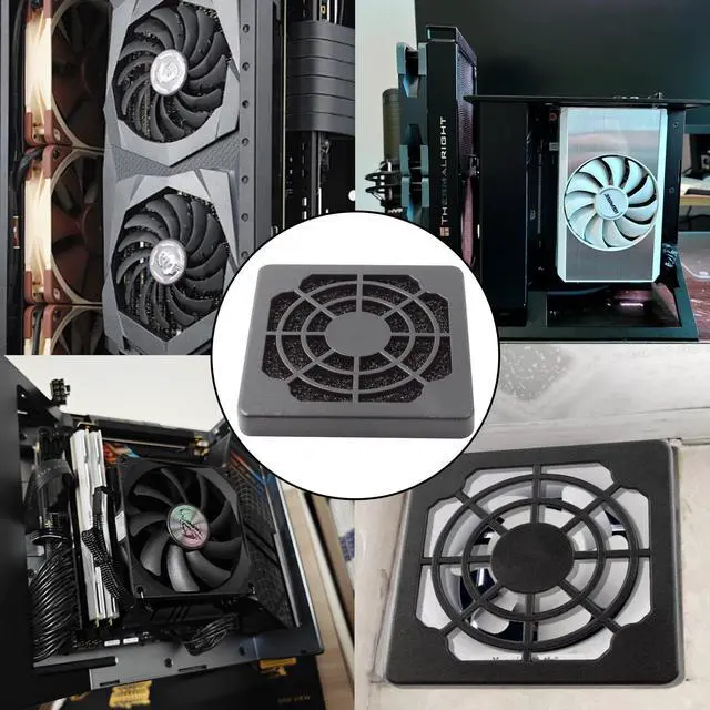 Alt view image 5 of 5 - 4 Pcs 50mm Black Square Plastic Cooling Fan Filter Cover, Dust Screen for Filter Fan Chassis, for PC Computer Case, Server Case, Mesh Design for Effective Dust Protection