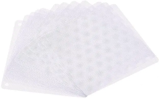 Main image of 140mm Computer Fan Filter Grills PVC Mesh Dustproof Case Cover for Computers, White Pack of 12