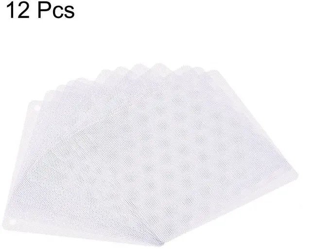 Alt view image 3 of 5 - 140mm Computer Fan Filter Grills PVC Mesh Dustproof Case Cover for Computers, White Pack of 12