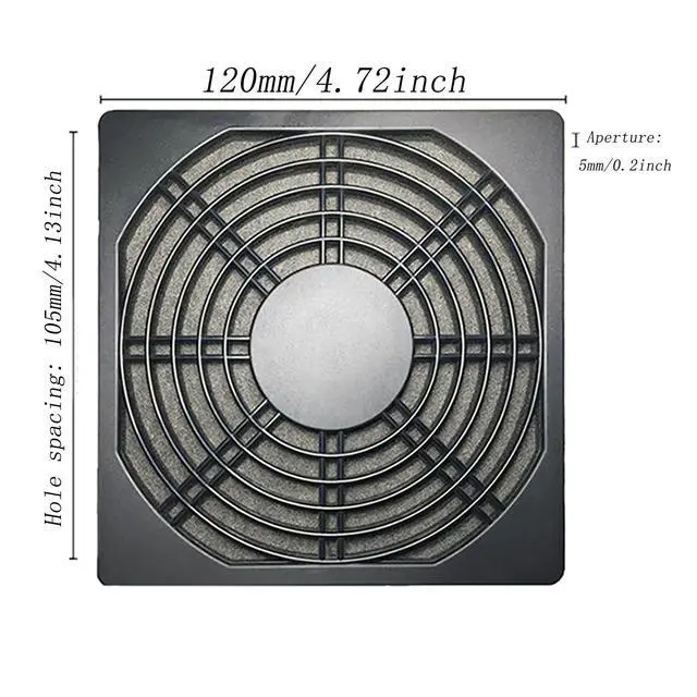 Alt view image 5 of 5 - 2PCS 120MM Computer Power Supply Case Fan Dust Cover Three in One Impurity Filter 4.72x4.72 inches for Speaker Grille Heat Dissipation Cover