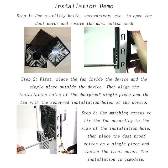 Alt view image 4 of 5 - 2PCS 120MM Computer Power Supply Case Fan Dust Cover Three in One Impurity Filter 4.72x4.72 inches for Speaker Grille Heat Dissipation Cover