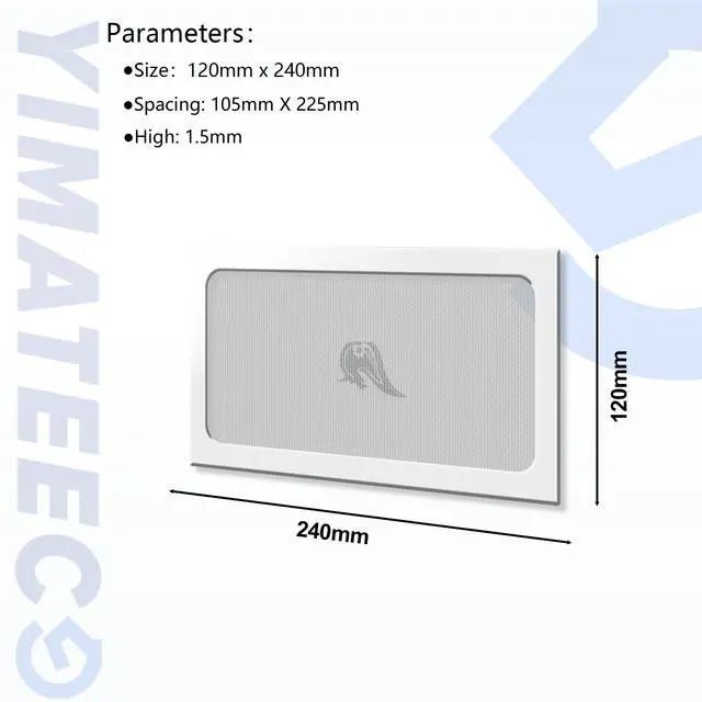 Alt view image 6 of 6 - Dust Filter PC 240mm for Computer Cooler Fan/PSU/Routers Computer Fan Filter Grills PVC 50 Mesh, Magnetic Frame PC Cooler Filter Dustproof Mesh (PVC Gentleman, 120 * 240mm, 2pcs, White)