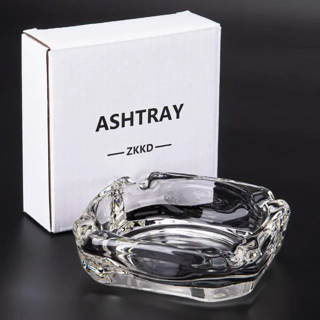 Alt view image 2 of 7 - Glass Ashtray, Home Ashtrays, Cool Ashtrays Cute Ashtray Square Transparent