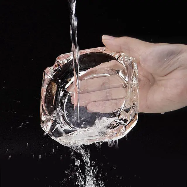 Alt view image 3 of 7 - Glass Ashtray, Home Ashtrays, Cool Ashtrays Cute Ashtray Square Transparent