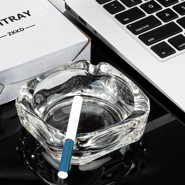 Alt view image 4 of 7 - Glass Ashtray, Home Ashtrays, Cool Ashtrays Cute Ashtray Square Transparent