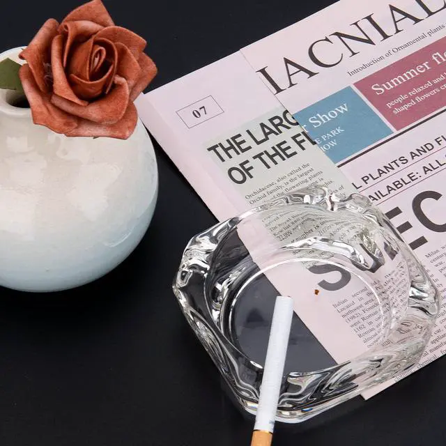 Alt view image 6 of 7 - Glass Ashtray, Home Ashtrays, Cool Ashtrays Cute Ashtray Square Transparent