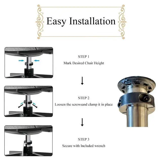 Alt view image 4 of 7 - Gas Lift Cylinder Stopper Office Chair Sinking Fix Clamp Cylinder Sinking Stopper Heavy Duty 25mm Height-Lock Bracket Adjusts Chair Height No Tools Required 1 Piece for Failed Gas Cylinders