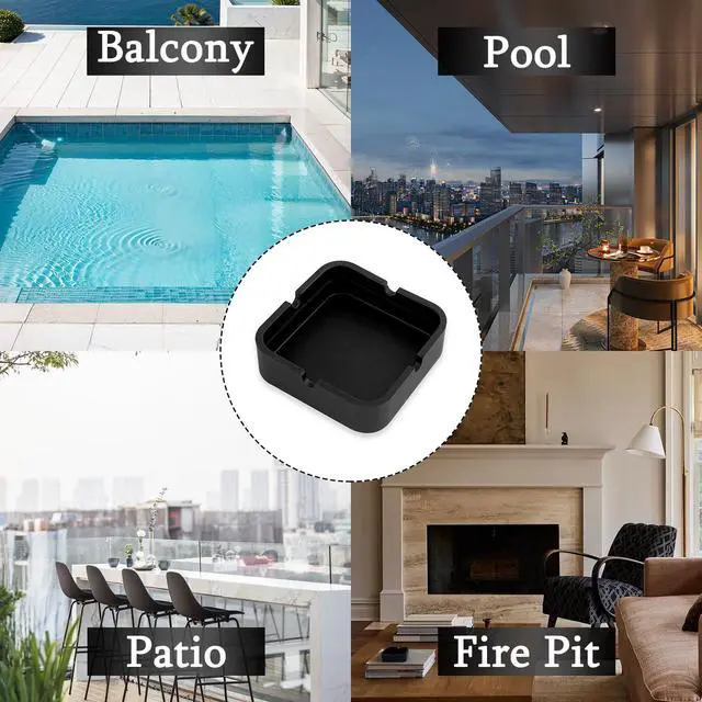 Alt view image 5 of 6 - Silicone Outdoor&Indoor Ash tray, Windproof Balcony Ash Holder, Ash Organizer Box for Home Office Cool Decor