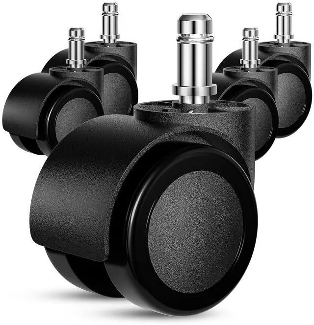 Main image of Office Chair Wheels Replacement, 5 Pcs 2 Inch Office Chair Casters Heavy Duty, Computer Desk Chair Wheel Safe Mute Rotating Rubber Wheels for Wood Floors and Carpet, Universal Size Fits 99% by Aisuly