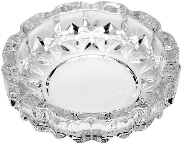 Main image of Deli Green Apple Crystal Heavy Glass Ashtray for Indoor and Outdoor Decorative (Round)