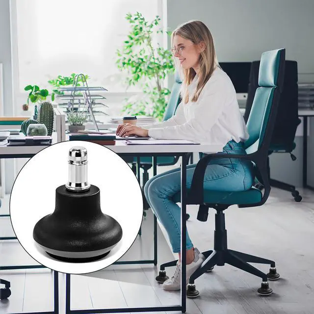 Alt view image 7 of 7 - 5-Pack Chair Wheel Stoppers - Convert Swivel Casters to Fixed Non-Rolling Casters with Self-Adhesive Felt Pads for Carpet & Hard Floor Protection - Prevent Chair Movement & Floor Scratches