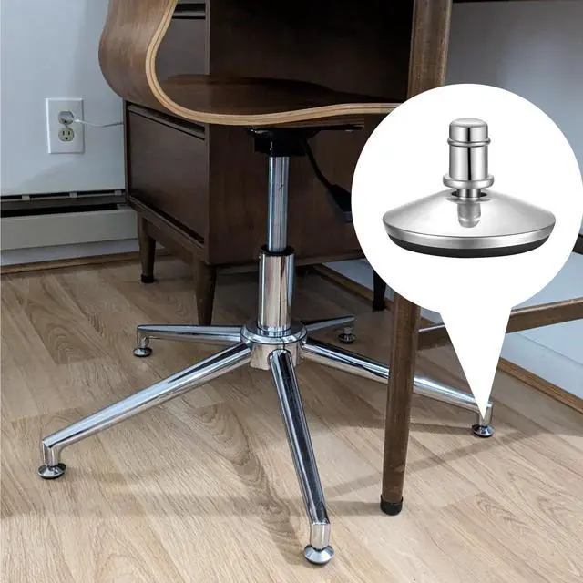 Alt view image 5 of 7 - Premium 5pcs Low Profile Office Chair Bell Glides - 2" Replacement Swivel Caster Wheels to Fixed Stationary Castors, Adjustable Stool Feet