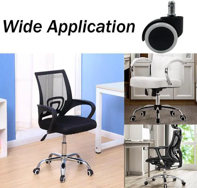 Alt view image 6 of 6 - 2 Inch Floor Protecting Rubber Office Chair Caster Wheel Standard Stem Size for Office School Home