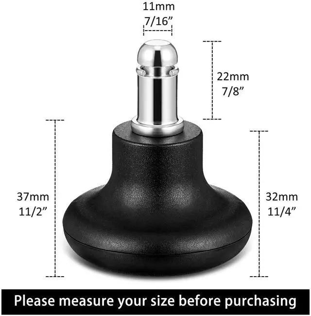 Alt view image 3 of 7 - 5 Pieces Bell Glides Replacement Office Chair Wheels Stopper Office Chair Swivel Caster Wheels Stool Bell Glides with Separate Self Adhesive Pads (Low Profile)