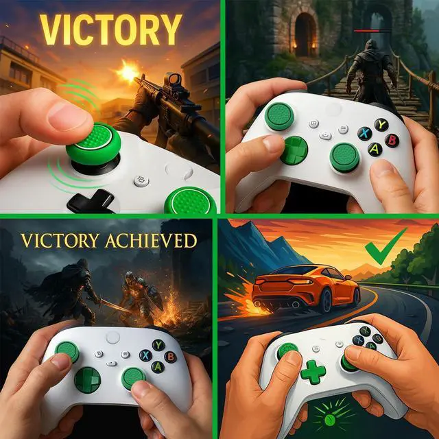 Alt view image 7 of 7 - 4 Thumbstick Grip Caps Universal Silicone Controller Covers Enhanced Grip, Precision & Protection Joystick Accessories for All Modern Game Controllers