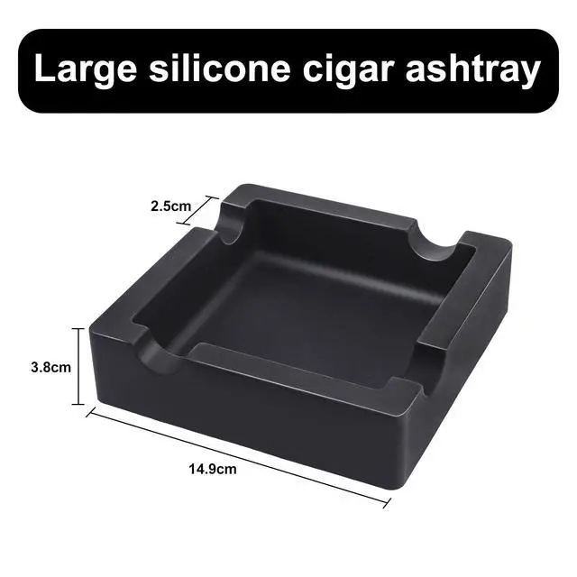 Alt view image 2 of 6 - Outdoor Cigar Ashtrays Unbreakable Large Ring Gauge Silicone Ashtrays for Patio/Outside/Indoor/Home Decor with 4 Rest Cigar Holder Ash Tray Minimalistic