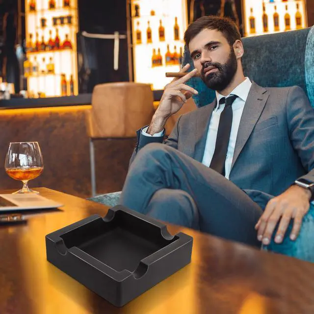 Alt view image 6 of 6 - Outdoor Cigar Ashtrays Unbreakable Large Ring Gauge Silicone Ashtrays for Patio/Outside/Indoor/Home Decor with 4 Rest Cigar Holder Ash Tray Minimalistic