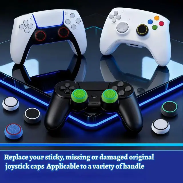 Alt view image 5 of 6 - 28 Pack Anti Slip Controller Grip Silicone Thumb Grips Caps High Sensitivity Joystick Thumb Grips Multicolor Button Cover Anti-Scratch Joystick Silicone Accessories Replacement Parts