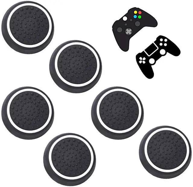 Main image of 6PCS Thumb Grips, Silicone Non-Slip Controller Grips, Joystick Controller Performance Replacement Compatible with PS5 PS4 PS3 PS2 Series X S Switch Pro Controller Grip