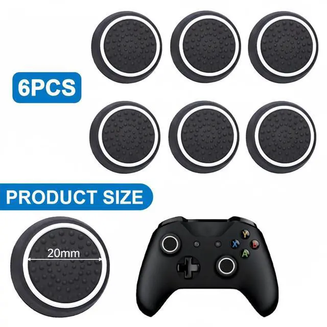 Alt view image 2 of 7 - 6PCS Thumb Grips, Silicone Non-Slip Controller Grips, Joystick Controller Performance Replacement Compatible with PS5 PS4 PS3 PS2 Series X S Switch Pro Controller Grip