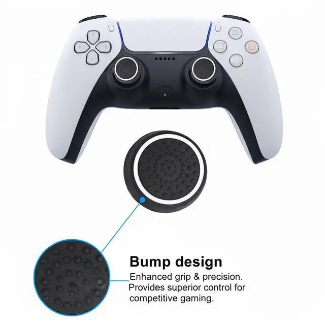 Alt view image 3 of 7 - 6PCS Thumb Grips, Silicone Non-Slip Controller Grips, Joystick Controller Performance Replacement Compatible with PS5 PS4 PS3 PS2 Series X S Switch Pro Controller Grip