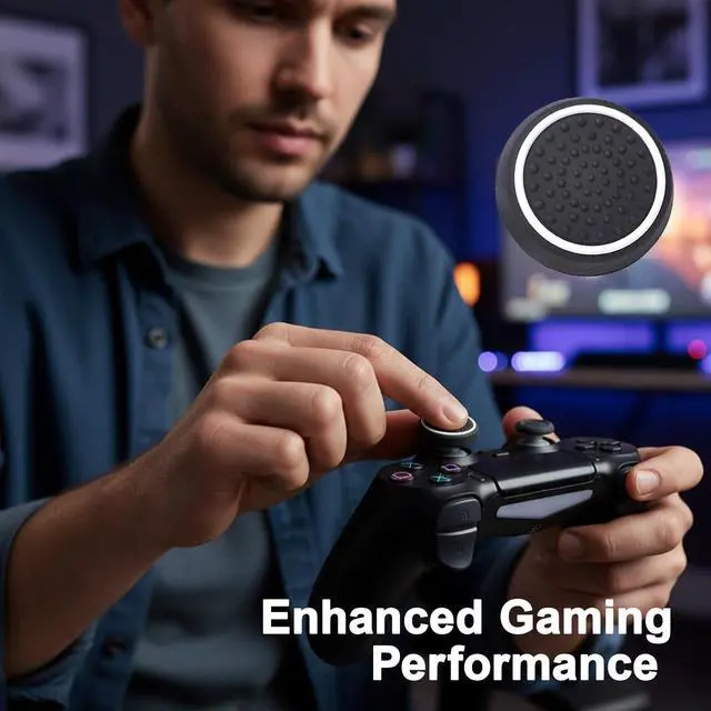 Alt view image 6 of 7 - 6PCS Thumb Grips, Silicone Non-Slip Controller Grips, Joystick Controller Performance Replacement Compatible with PS5 PS4 PS3 PS2 Series X S Switch Pro Controller Grip
