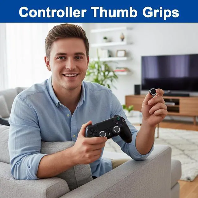 Alt view image 7 of 7 - 6PCS Thumb Grips, Silicone Non-Slip Controller Grips, Joystick Controller Performance Replacement Compatible with PS5 PS4 PS3 PS2 Series X S Switch Pro Controller Grip