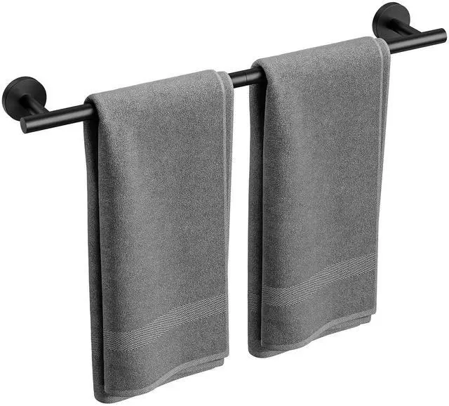 Main image of Matte Black Towel Bar, 24 Inch Bathroom Towel Rack (Total Length 26-Inch), Towel Holder Wall Mounted, Thicken SUS304 Stainless Steel Towel Rod Modern Home Decor