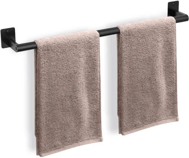 Main image of Bathroom Towel Bar, 24 Inch Towel Racks for Bathroom Wall Mounted, Heavy Duty Hand Towel Holder Organizer, Modern Home Decor Towel Rod, Matte Black Single Bar