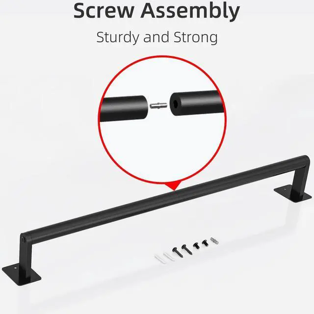 Alt view image 7 of 7 - Bathroom Towel Bar, 24 Inch Towel Racks for Bathroom Wall Mounted, Heavy Duty Hand Towel Holder Organizer, Modern Home Decor Towel Rod, Matte Black Single Bar