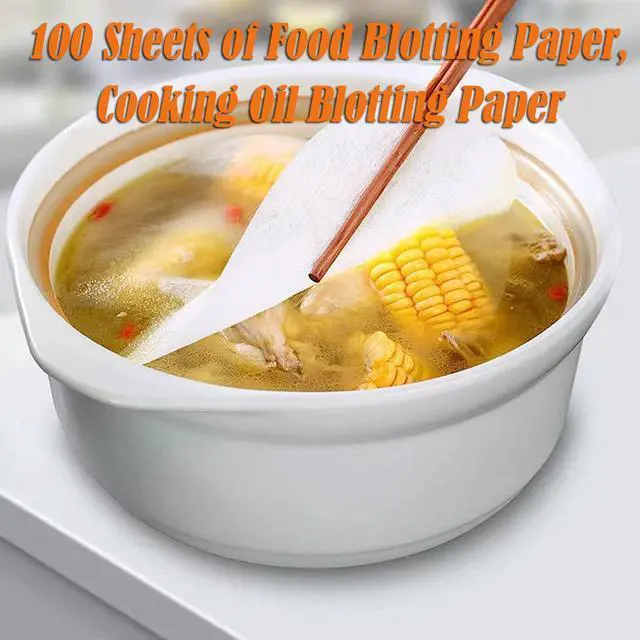 Alt view image 5 of 7 - 100 Sheets Round Silicone Blotting Paper - Non-stick Oil Absorbing Kitchen Blotting Paper for Cakes, Soups & Fried Foods