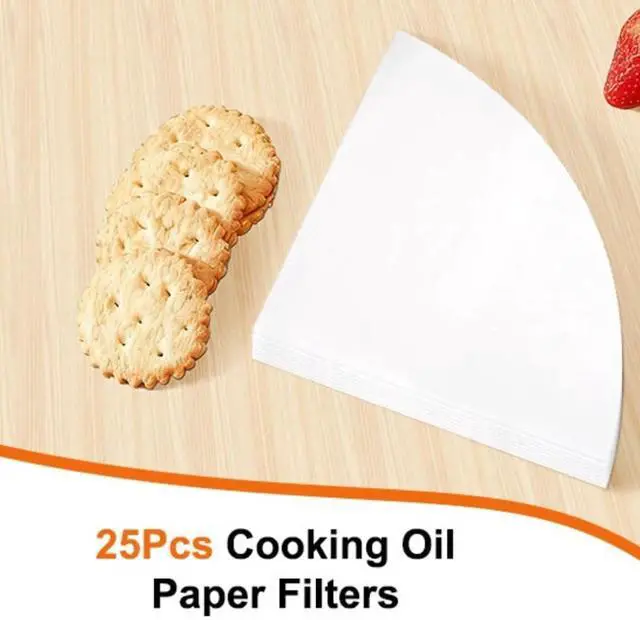 Alt view image 2 of 7 - 10" Deep Fryer Oil Filter, 25 Count Paper Filters, Cooking Oil Filter Strainer, Maple Syrup Cone Paper, Non-Woven Cone Filter (25 Filter Cones)