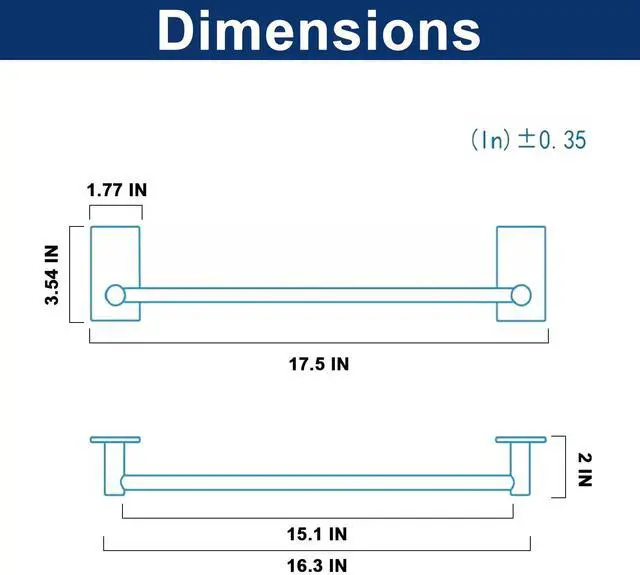 Alt view image 2 of 7 - Self Adhesive Bathroom Towel Bar- Stainless Steel Bath Wall Shelf Rack Hanging Towel Stick On Sticky Hanger Contemporary Style, NO Drilling (1 Pack, Brushed Nickel, 16-Inch Towel Rack)